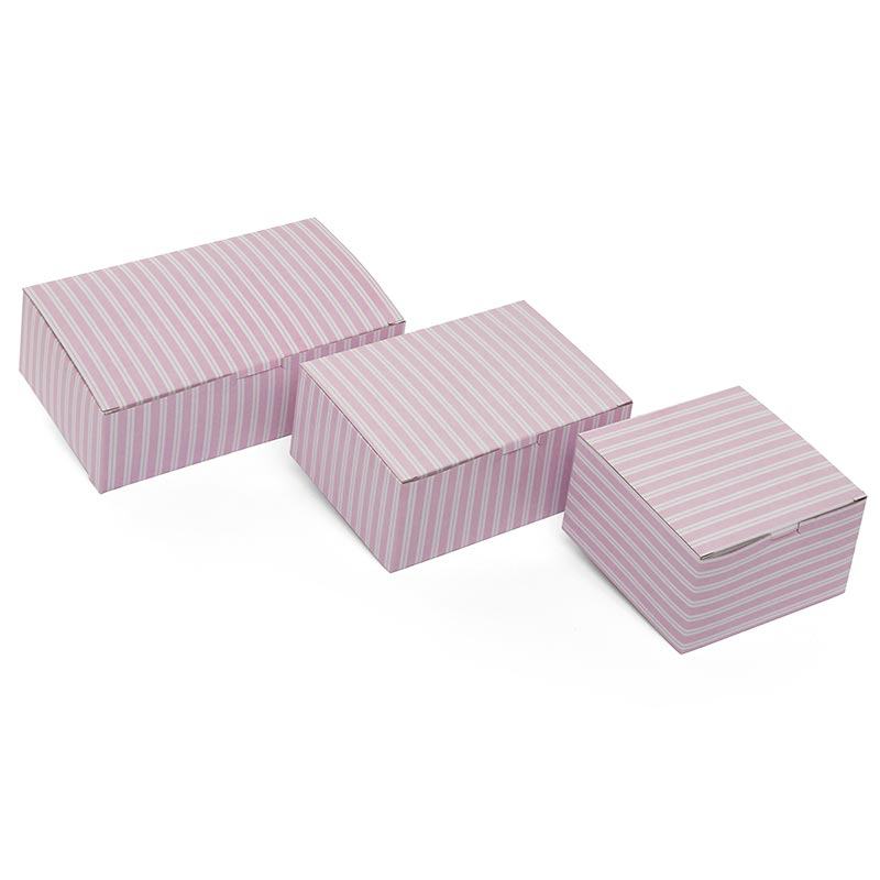 Pink & White Stripe Easy Set-Up Pastry Boxes