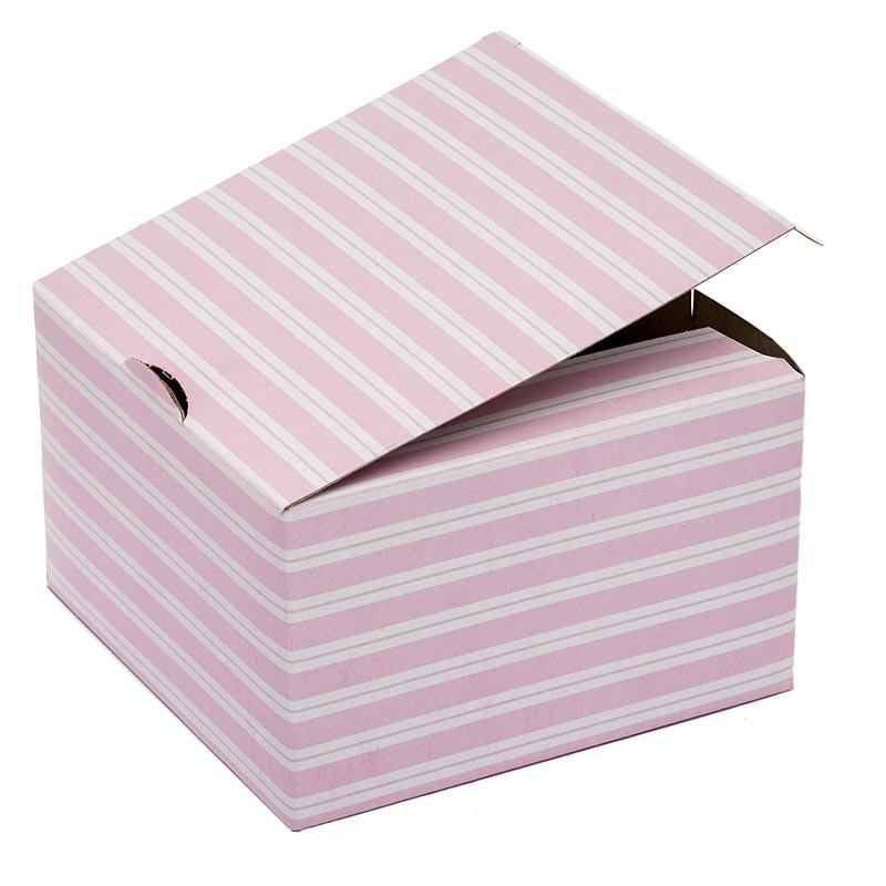 Pink & White Stripe Easy Set-Up Pastry Boxes