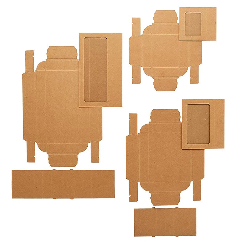 Slide-Open Kraft Soap Boxes with Window (100/Pack)