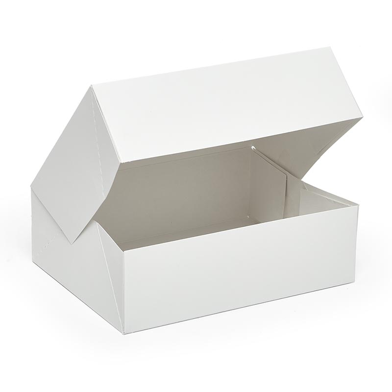 White Matte Premium Auto-Popup Bakery Boxes (100/Pack)