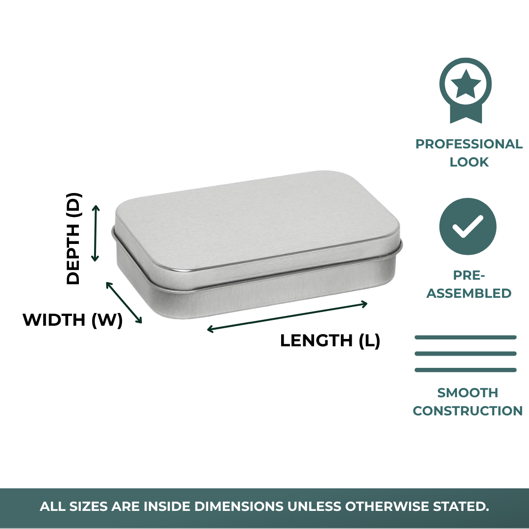 Hinged Rectangular Tin Cans (432/Pack)