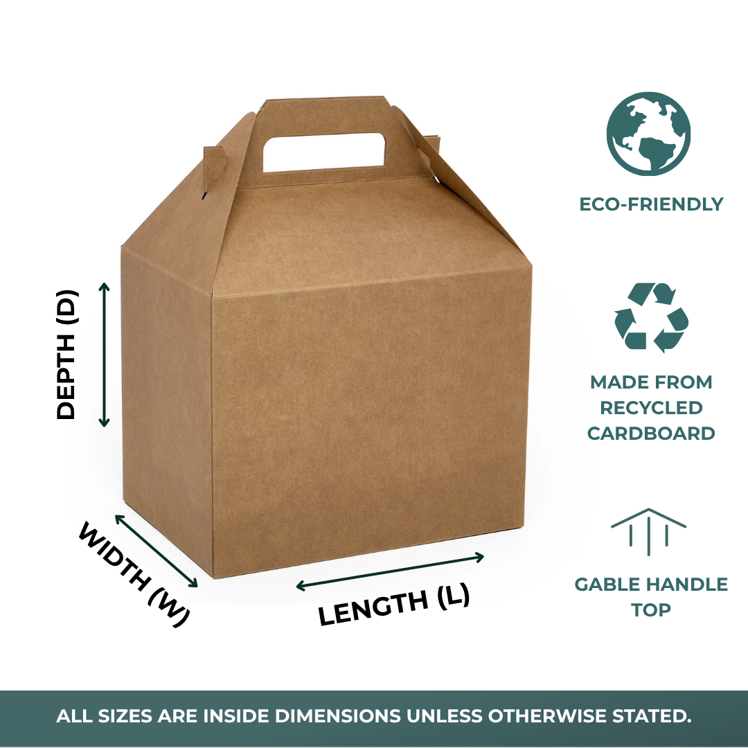 Kraft & White Gable Boxes (100/Pack)