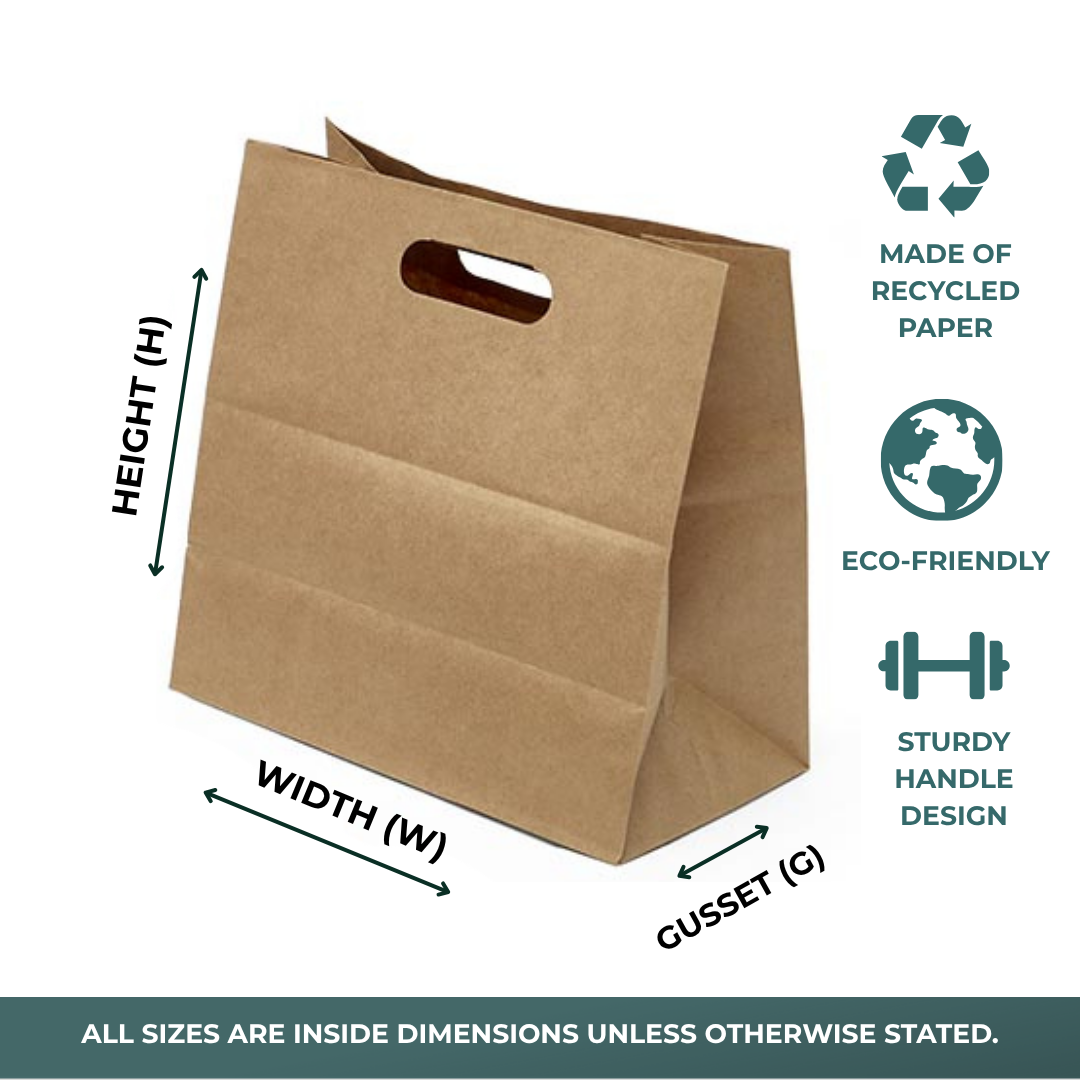 Premium Die Cut Handle Paper Bags (300/Pack)