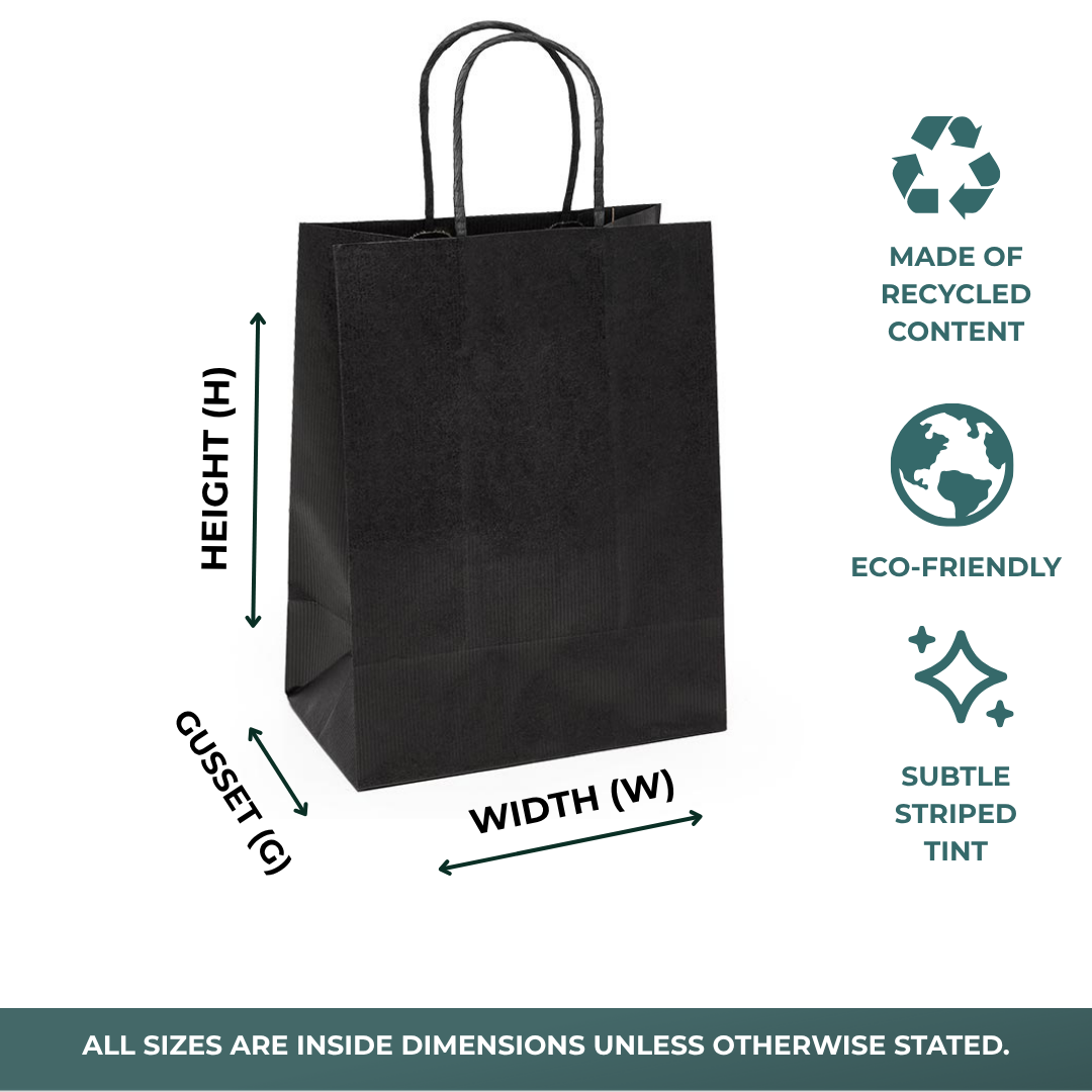 Premium Shadow Stripe Colored Kraft Shopping Bags (250 / Pack)