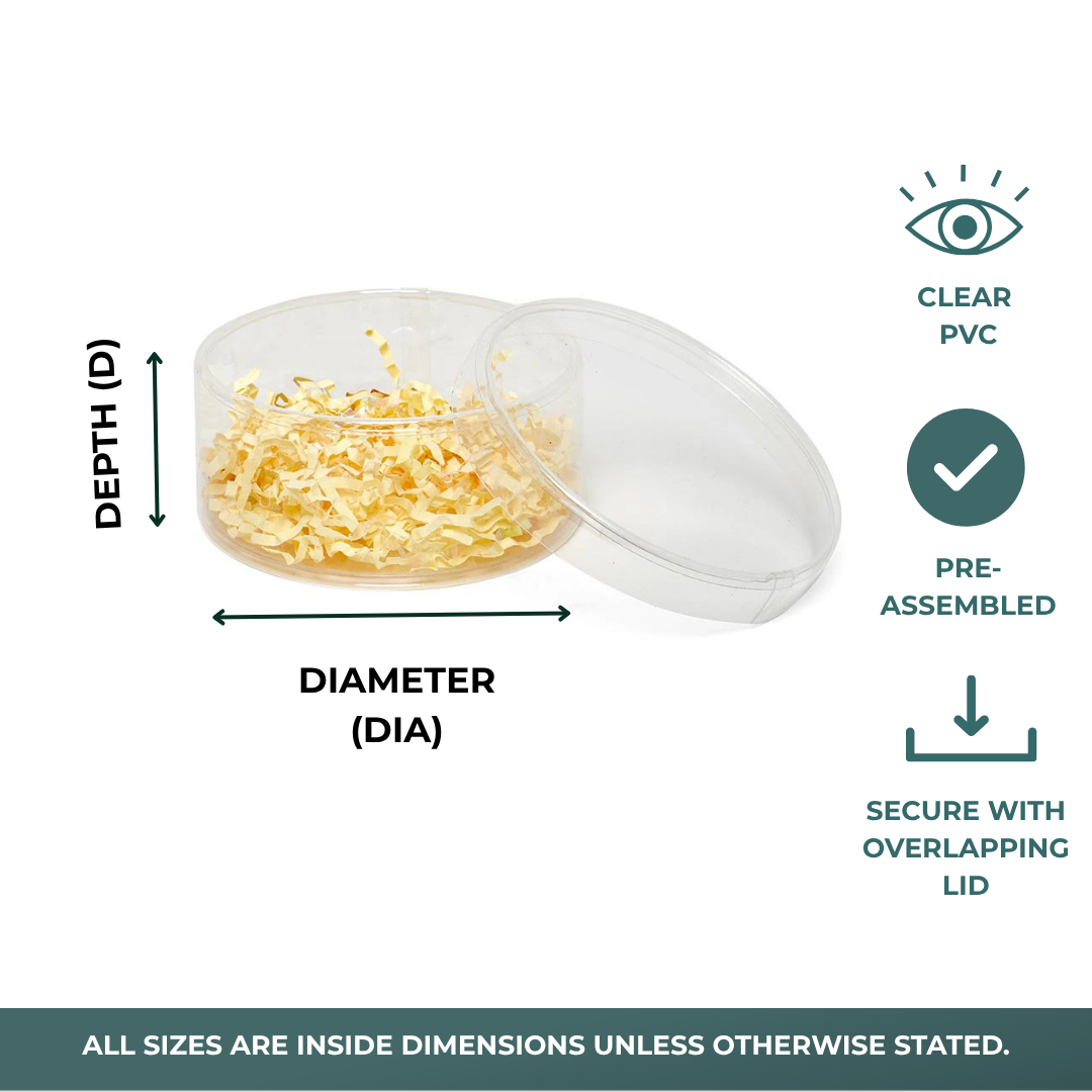 Clear Round Plastic Containers (48/Pack)