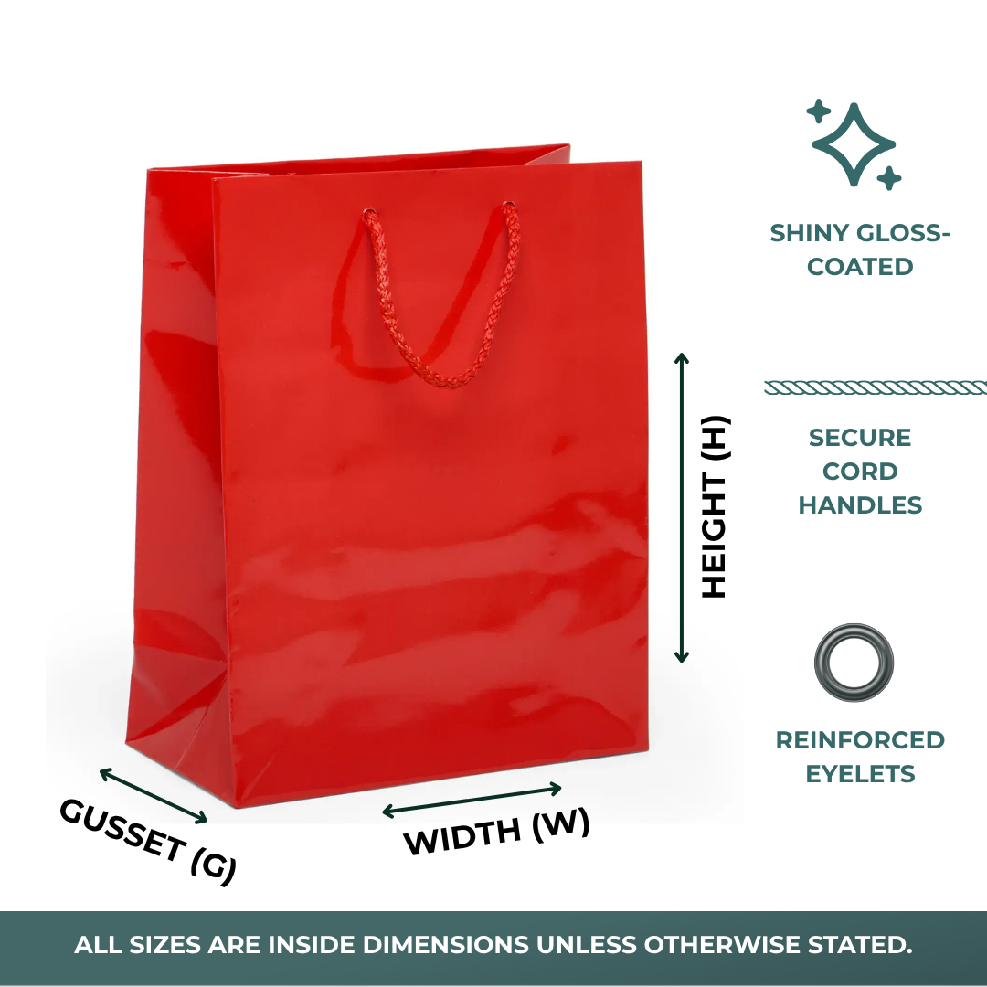 Colored Glossy Paper Euro Totes (100/Pack)