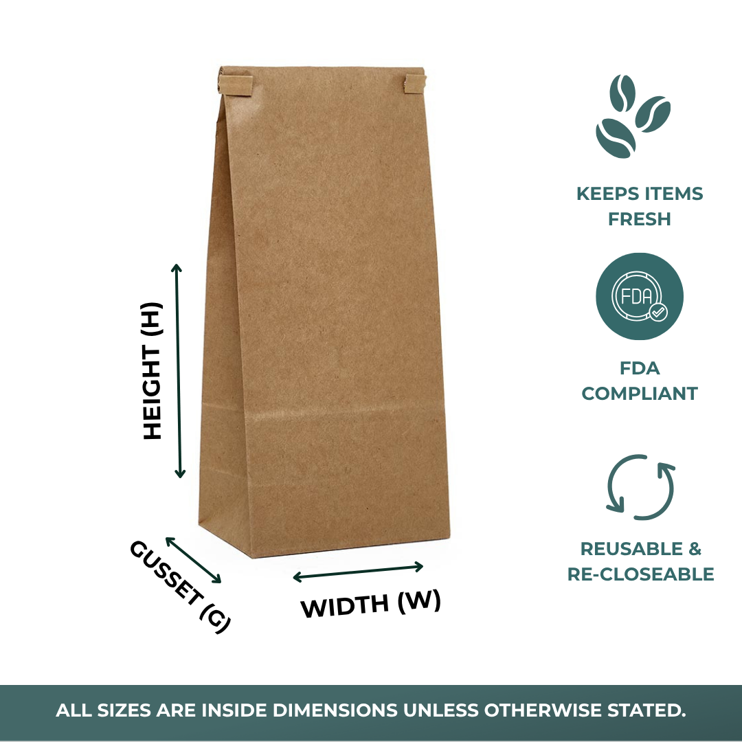 Kraft Tin Tie Coffee Bags