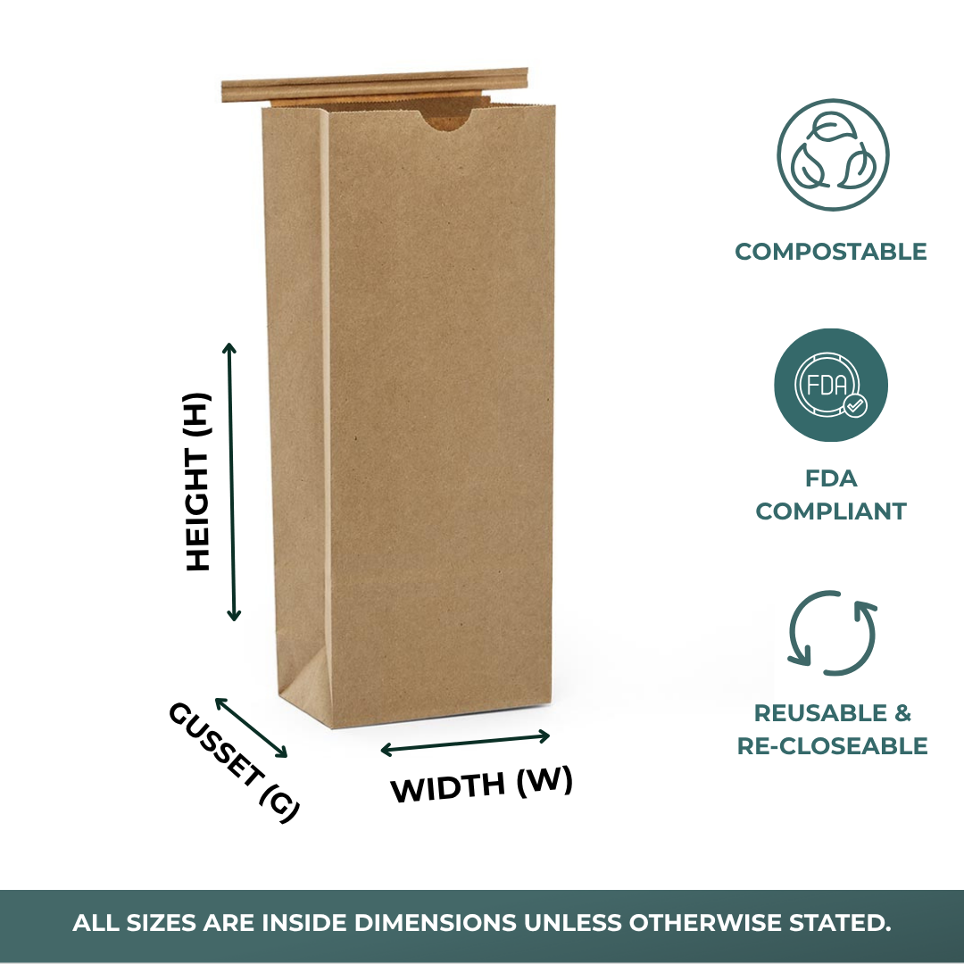 Kraft Tin Tie Bags with Biodegradable Liner