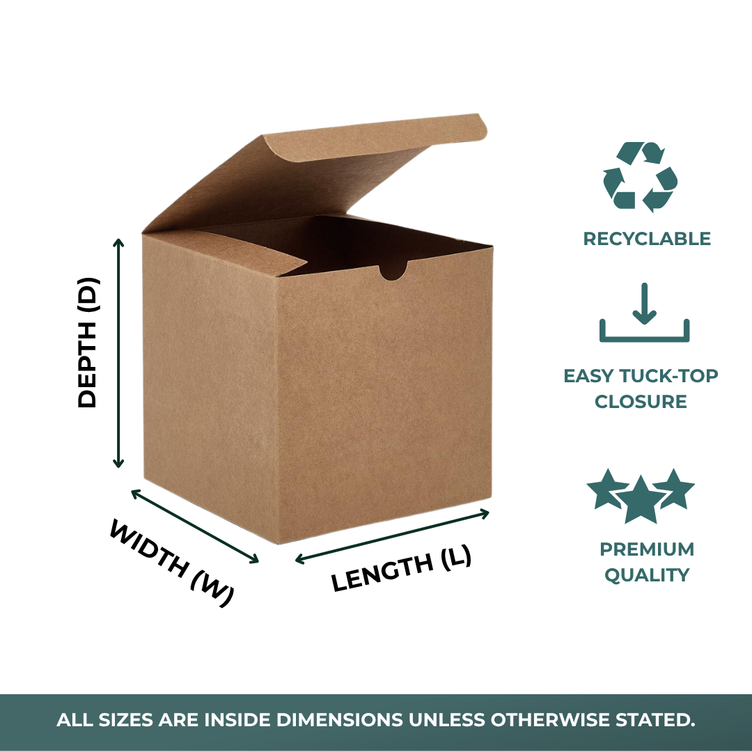 Natural Kraft Tuck Top Gift Boxes (100/Pack)