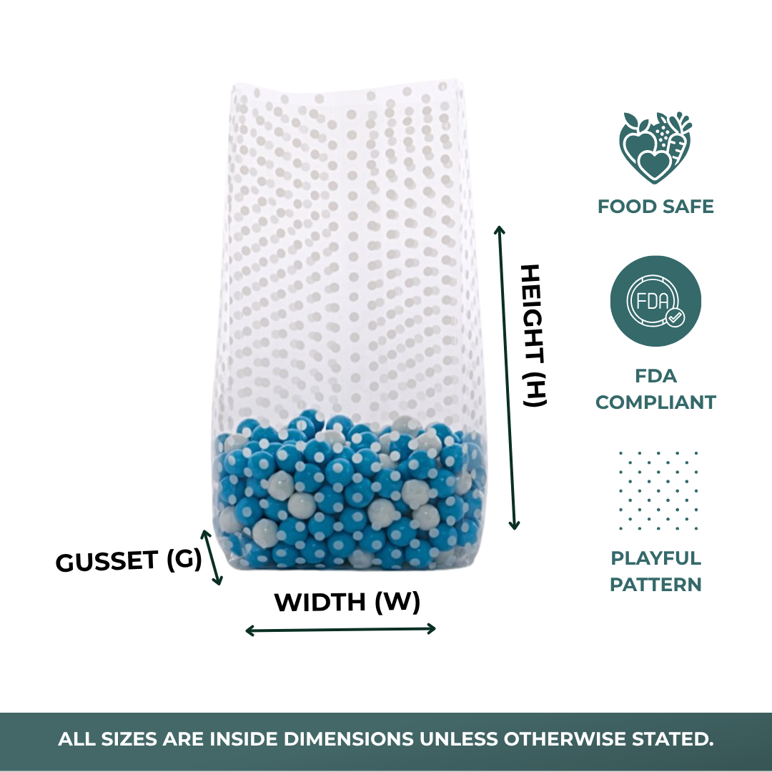 Dot Patterned Cello Bags (100/Pack)