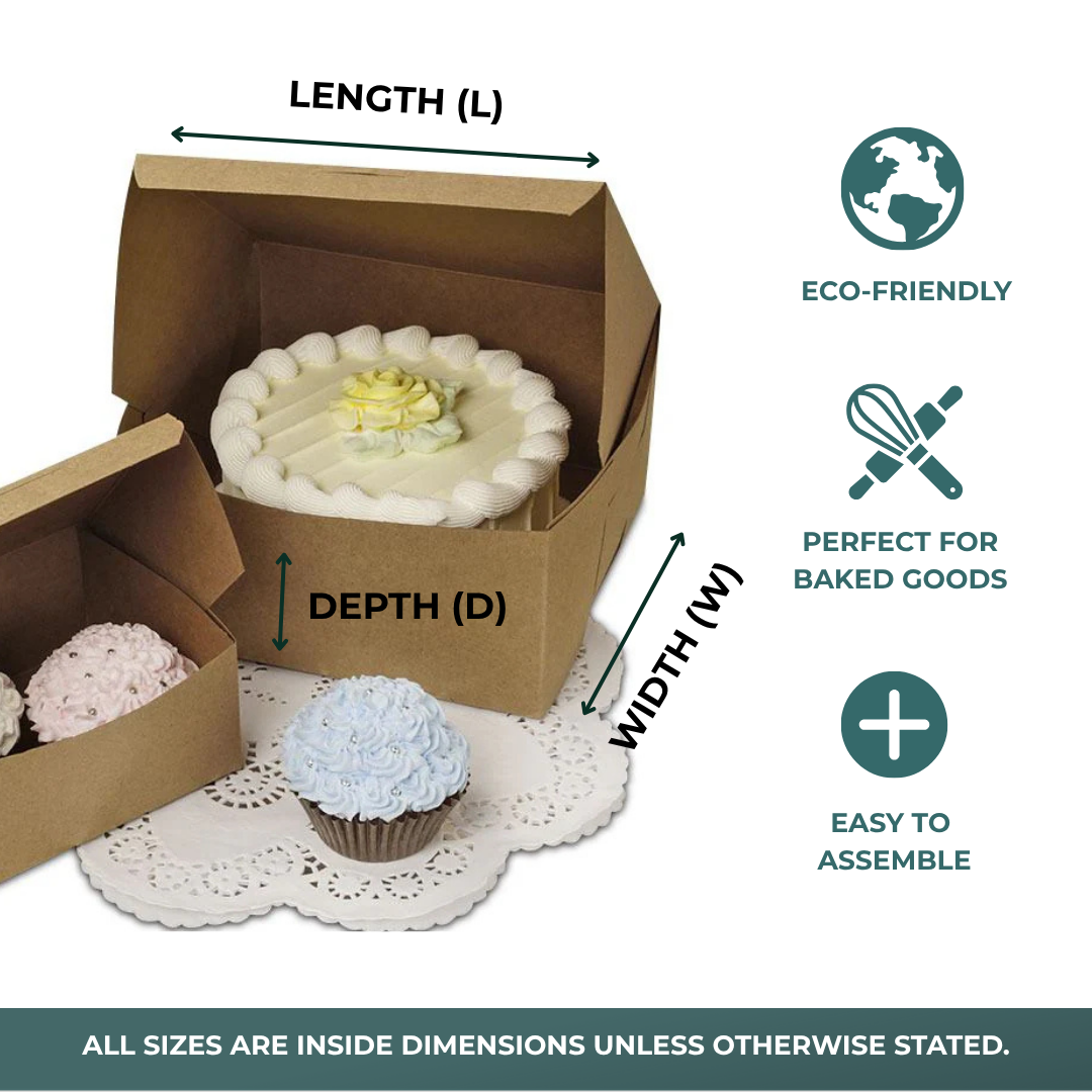 Natural Kraft Cake & Pie Boxes (200/Pack)